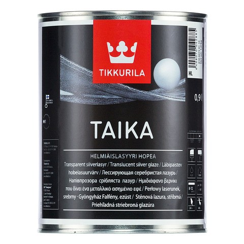 Краска декоративная Tikkurila Taika HL серебристая лазурь 0,9 л