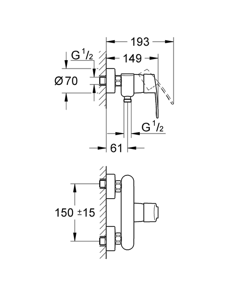 Смеситель для душа Grohe Eurostyle Cosmopolitan 33590002