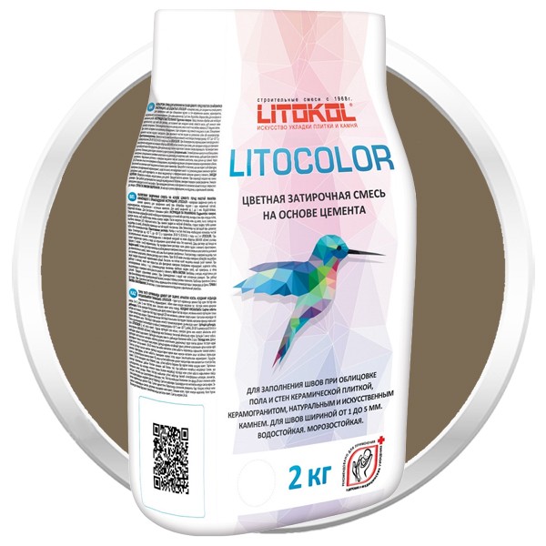 Смесь затирочная цементная для швов Litokol Litocolor L.12 темно-серая 2 кг