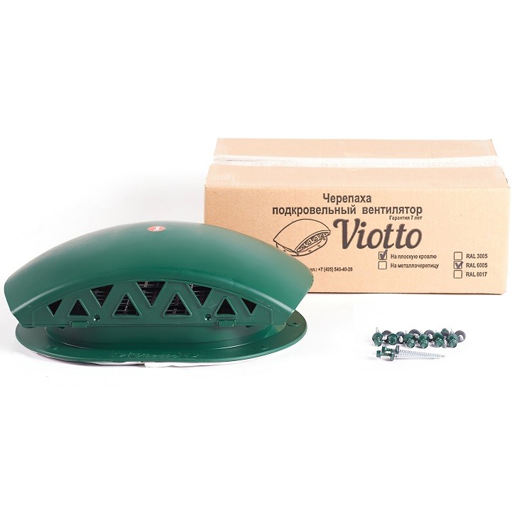 Вентиль кровельный Viotto KTV для мягкой кровли RAL6005 зеленый