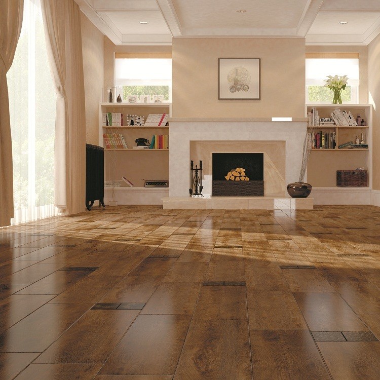 Керамогранит Grasaro Italian Wood G-252/SR (GT-252/gr) матовый темно-коричневый 600х200 мм