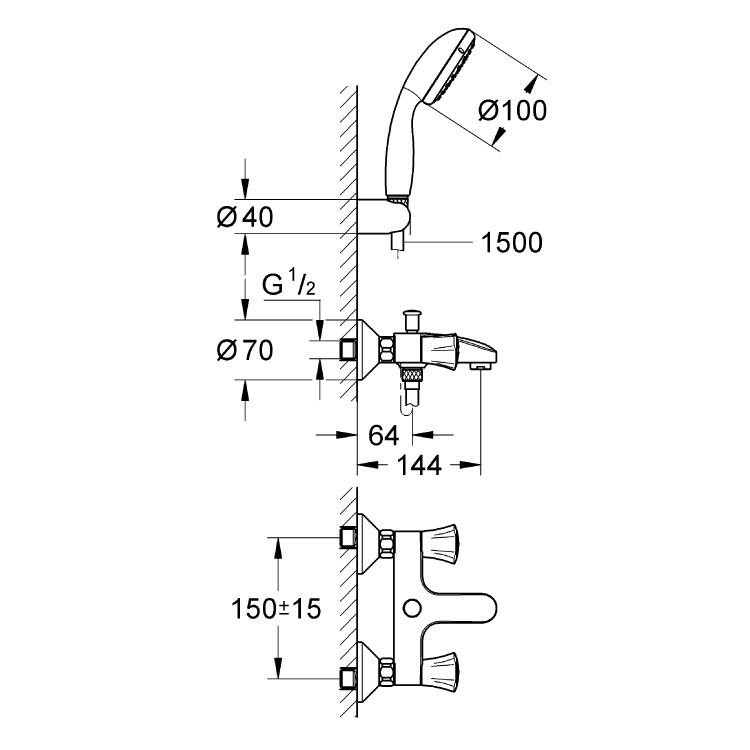 Смеситель для ванны Grohe Costa L