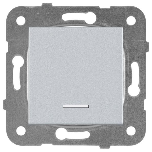 Механизм выключателя Panasonic Karre Plus WKTT00022SL-RES одноклавишный с подсветкой серебро