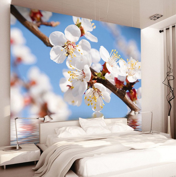 Фотообои виниловые на флизелиновой основе Decocode Белые цветы 31-0017-FL 3х2,8 м  