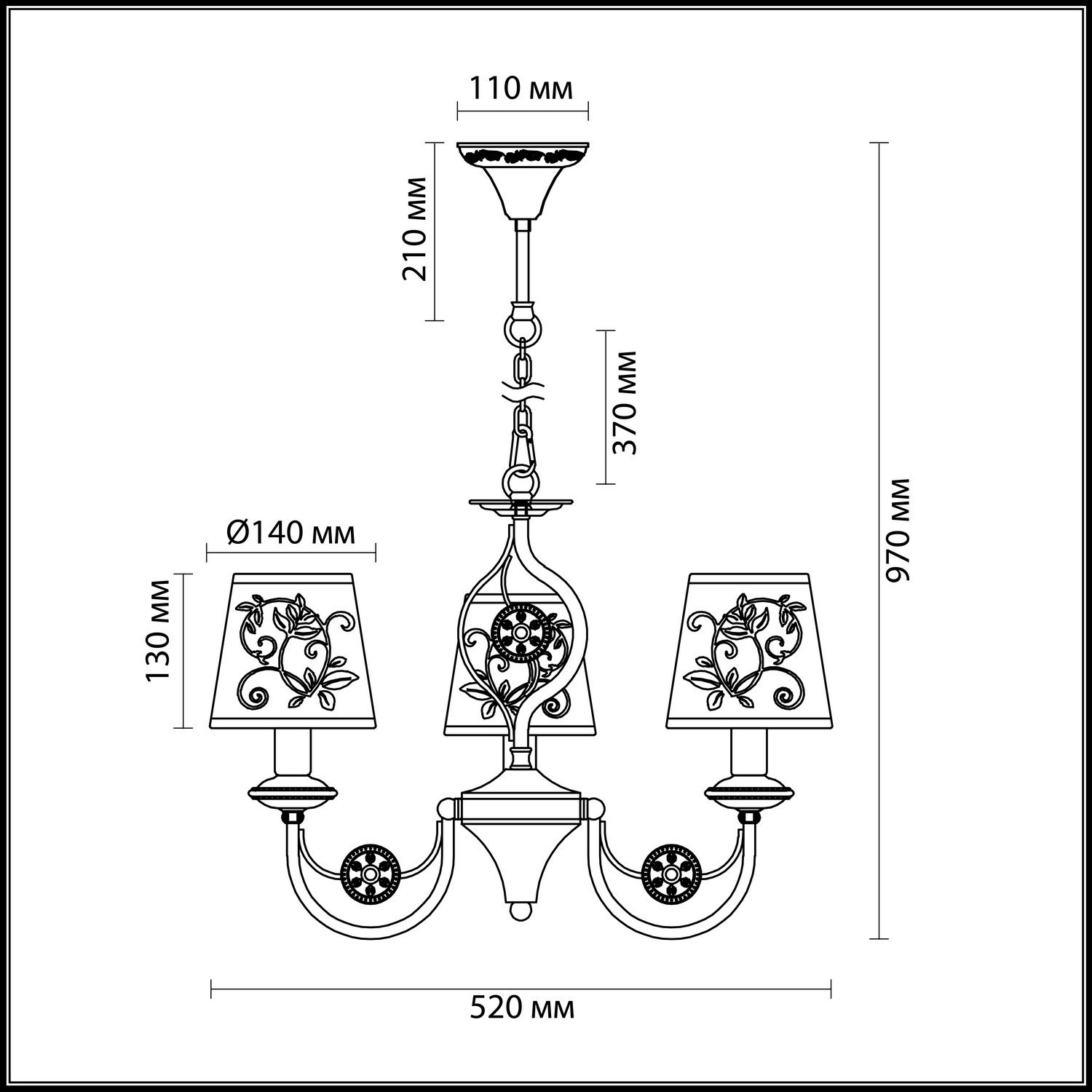 Люстра подвесная Odeon Light Zaritta 3216/3 бронза E14 3х40W 220V