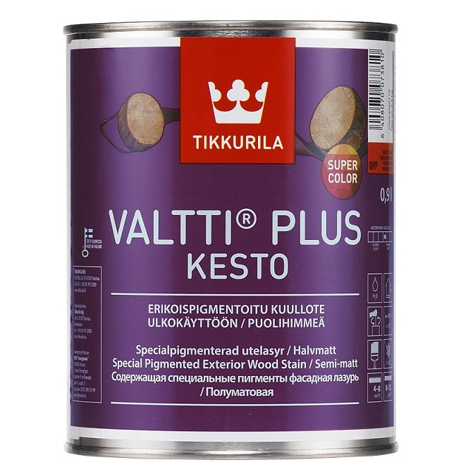 Лазурь фасадная Tikkurila Valtti Plus Kesto OPP полуматовая 0,9 л