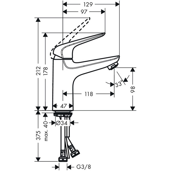 Смеситель для раковины Hansgrohe Novus 71036000