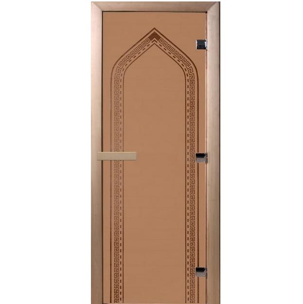 Дверь для сауны стеклянная Doorwood DW00082 Арка бронза матовая 800х2000 мм