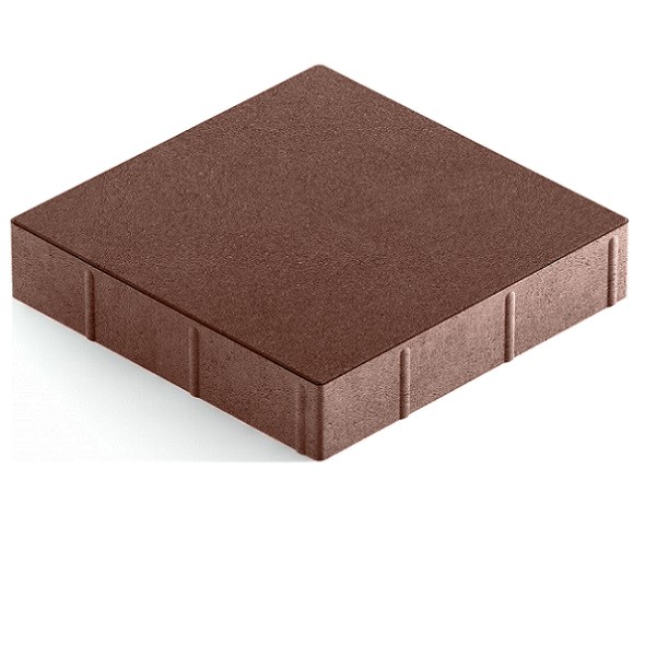 Тротуарная плитка Steingot Практик 60 из серого цемента с полным прокрасом квадрат темно-коричневая 300х300х60 мм