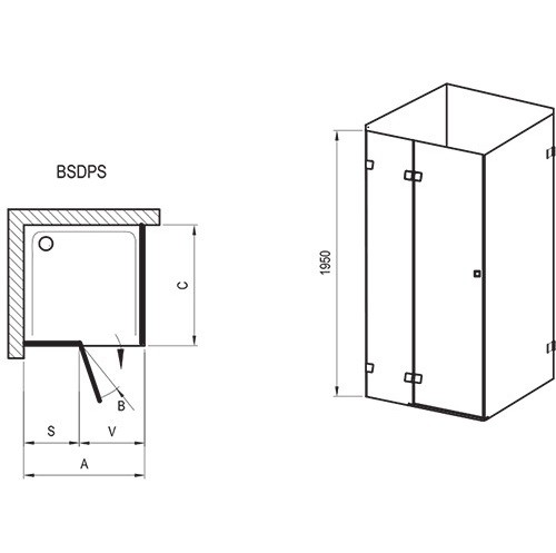 Душевой уголок Ravak Brilliant BSDPS-120/90 L Transparent хром