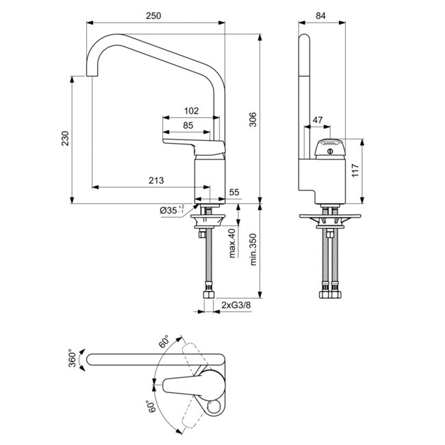 Смеситель для кухни Ideal Standard Cerasprint 2012 B9576AA