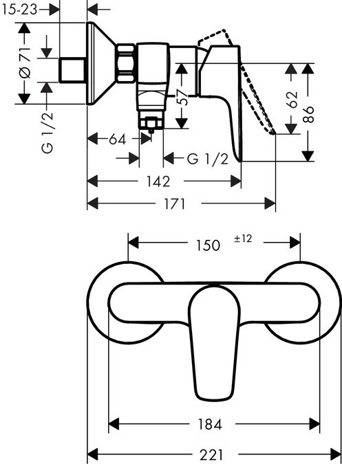 Смеситель для душа Hansgrohe Talis E 71760000