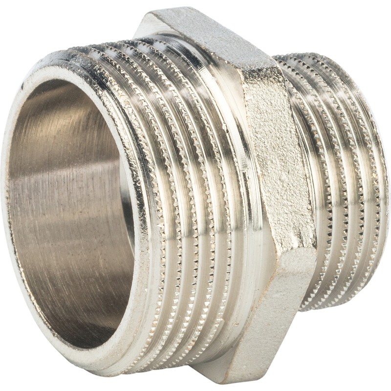 Ниппель переходной Stout SFT-0004-001141 1 1/4х1 дюйм никелированный с наружной резьбой