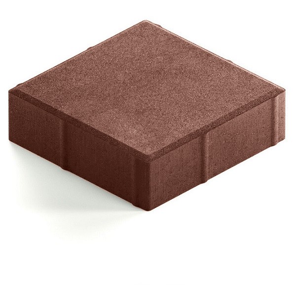 Тротуарная плитка Steingot Практик 60 из серого цемента с полным прокрасом квадрат темно-коричневая 200х200х60 мм