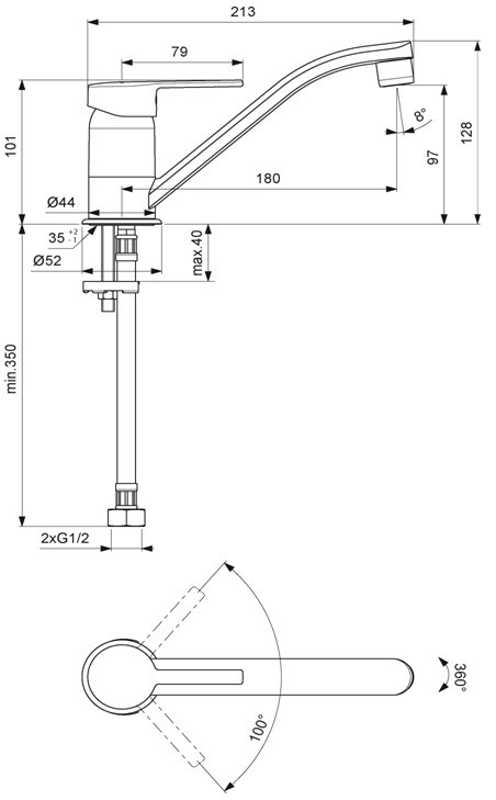 Смеситель для кухни Vidima Logik BA282AA