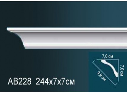 Карниз потолочный полиуретановый Перфект AB228 2440х70х70 мм