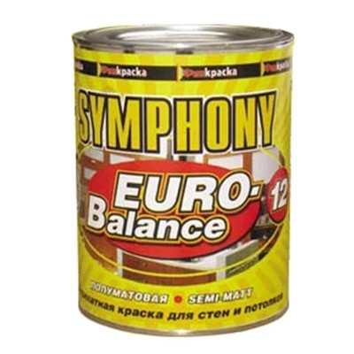 Краска акрилатная Symphony Euro-Balance 12 A полуматовая 0,9 л