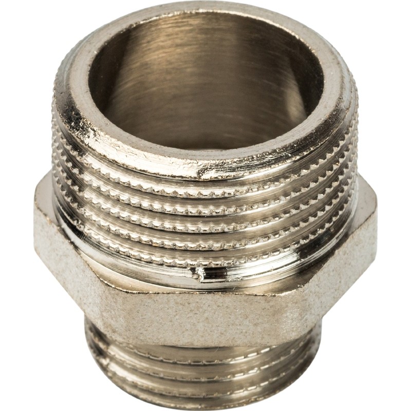 Ниппель переходной Stout SFT-0004-003412 3/4х1/2 дюйма никелированный с наружной резьбой
