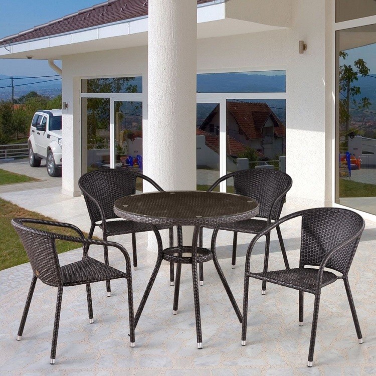 Комплект мебели Афина-Мебель T283ANT-Y137С-W51-4PCS коричневый
