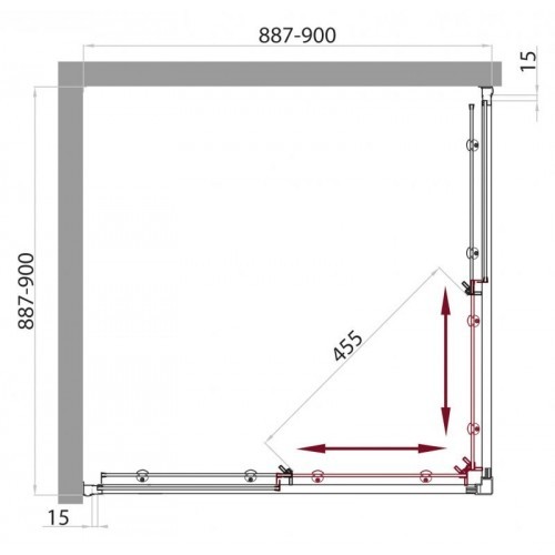 Душевая кабина BelBagno Uno CAB-A-2-90-C-Cr 900х900x2250 мм