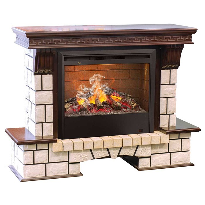 Электрокамин Real Flame Stone new 26/HL c очагом 3D Helios