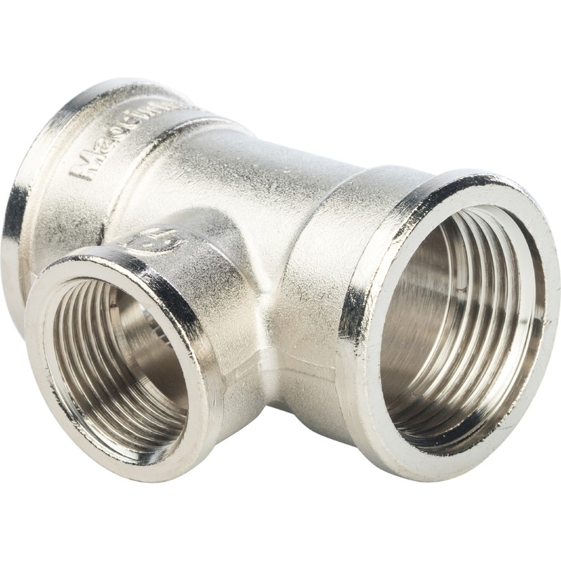 Тройник переходной Stout SFT-0022-001341 1х3/4х1 дюйм никелированный с внутренней резьбой