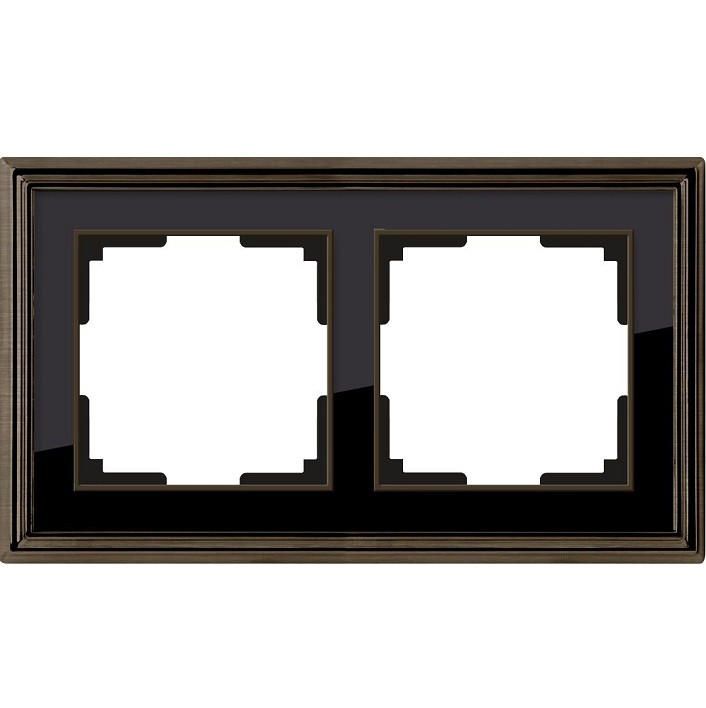 Рамка двухместная Werkel Palacio WL17-Frame-02 бронза/черный