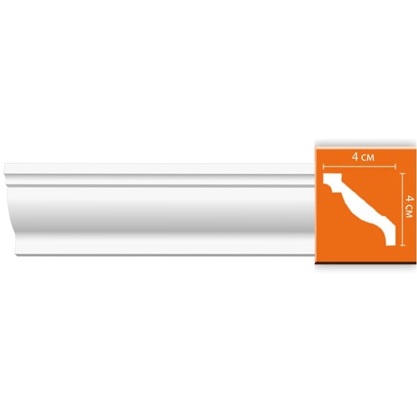 Плинтус потолочный полиуретановый Decomaster 96015F 2400х40х40 мм