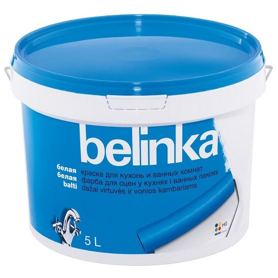 Краска для кухонь и ванных Belinka белая 5 л