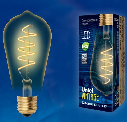 Лампа светодиодная Uniel Vintage LED-ST64-4W/Golden/E27 GLV22GO