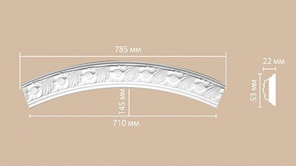 Молдинг-радиус полиуретановый Decomaster 898102-100 1/4 круга