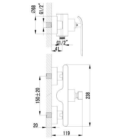 Смеситель для душа Lemark Melange LM4903CW