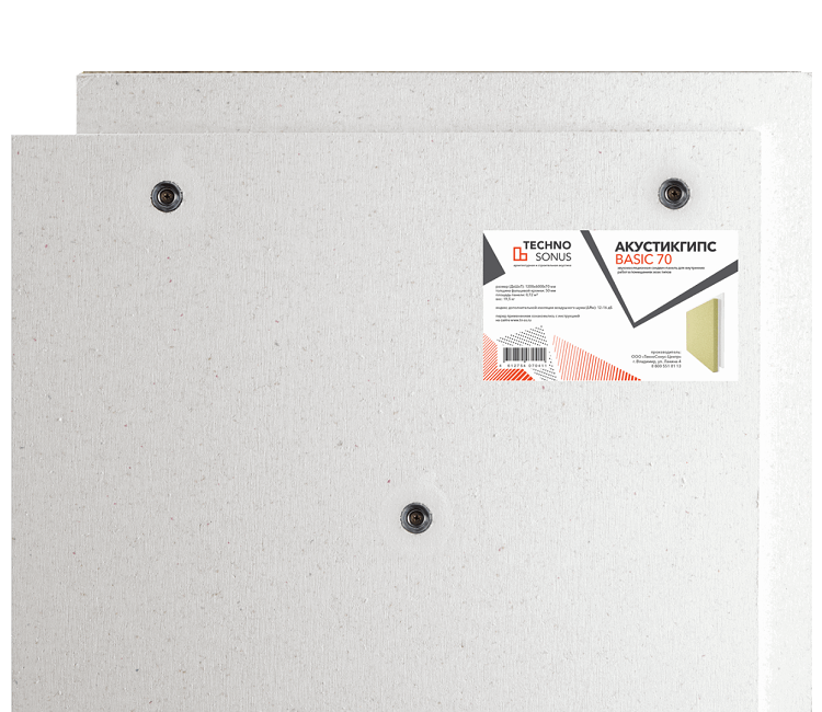 Панель звукоизоляционная AcousticGyps Basic 70 1200x600x70 мм