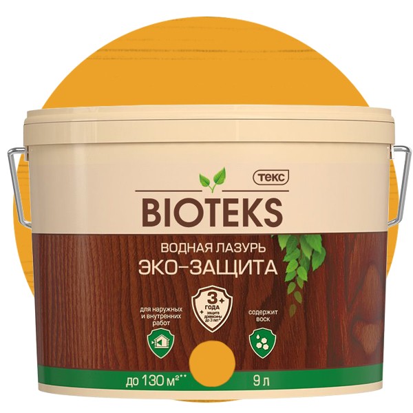 Лазурь водная Текс Bioteks Эко-Защита сосна 9 л