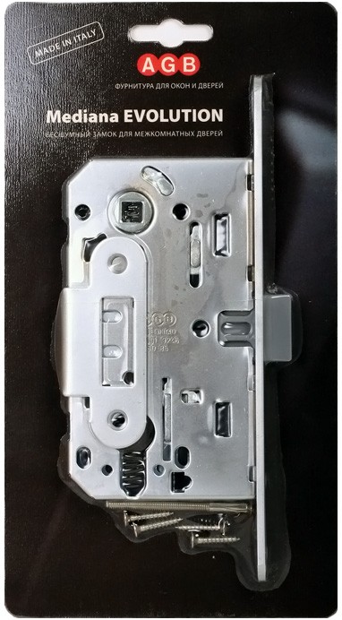 Замок межкомнатный AGB Mediana Evolution B01103 матовый хром