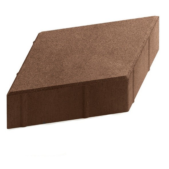 Тротуарная плитка Steingot Практик 60 из серого цемента с полным прокрасом ромб коричневая 200х200х60 мм