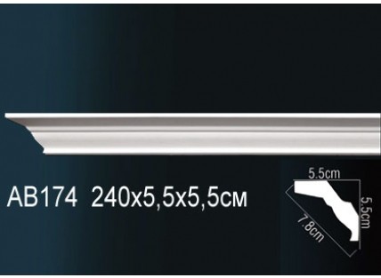 Карниз потолочный полиуретановый Перфект AB174F 2400х55х55 мм
