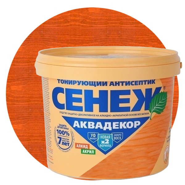 Антисептик тонирующий Сенеж Аквадекор 107 Каштан 2,5 кг
