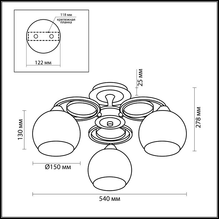 Люстра потолочная Odeon Light Vesonto 2774/3C венге E27 3х60W 220V