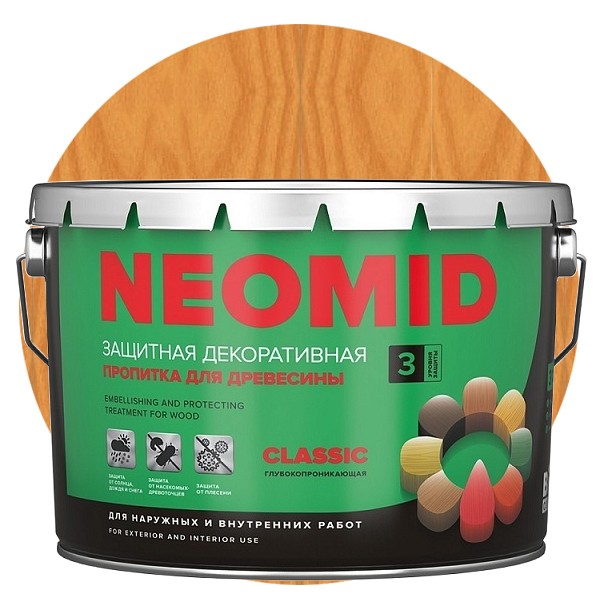 Пропитка для древесины Neomid Bio Color Classic Калужница 9 л