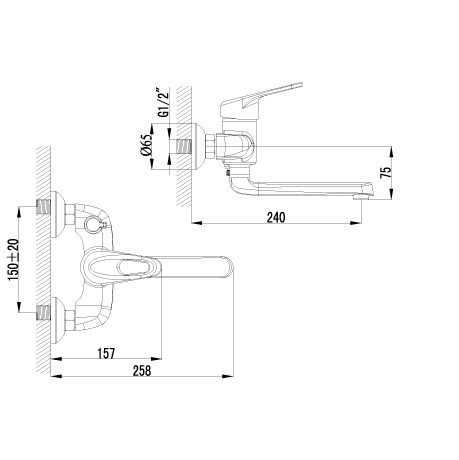 Смеситель для ванны Lemark Luna LM4114C