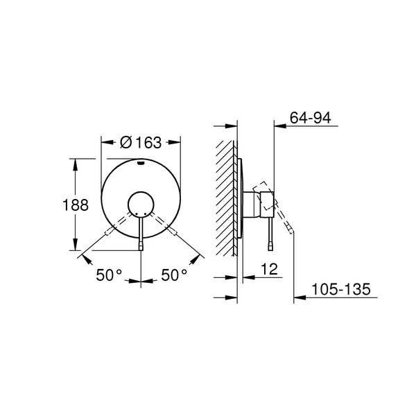 Внешняя часть смесителя для ванны Grohe Essence+ 19286001
