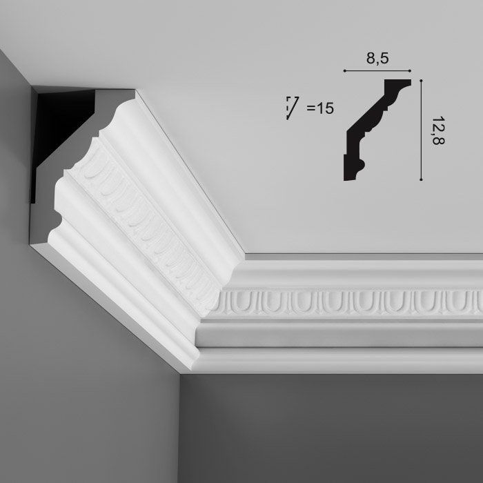 Карниз потолочный полиуретановый Orac Decor Luxxus C302 2000х85х128 мм