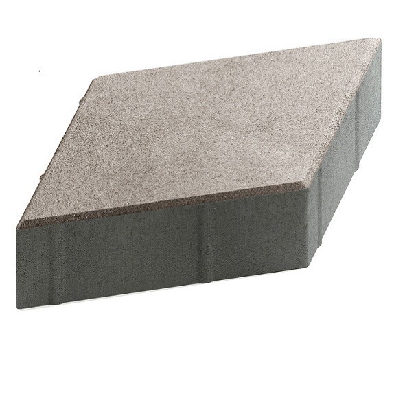 Тротуарная плитка Steingot Практик 60 из серого цемента с частичным прокрасом ромб светло-серая 200х200х60 мм