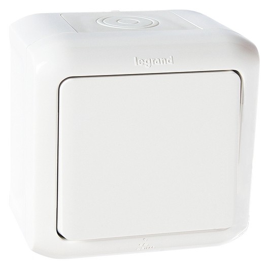 Выключатель кнопочный Legrand Quteo 782305 IP 44 без фиксации белый