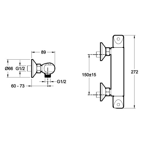 Термостат для душа Jacob Delafon Robust E75771-CP 