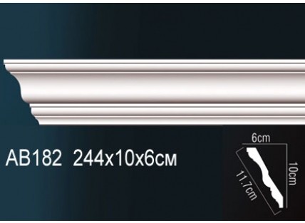 Карниз потолочный полиуретановый Перфект AB182 2440х100х60 мм