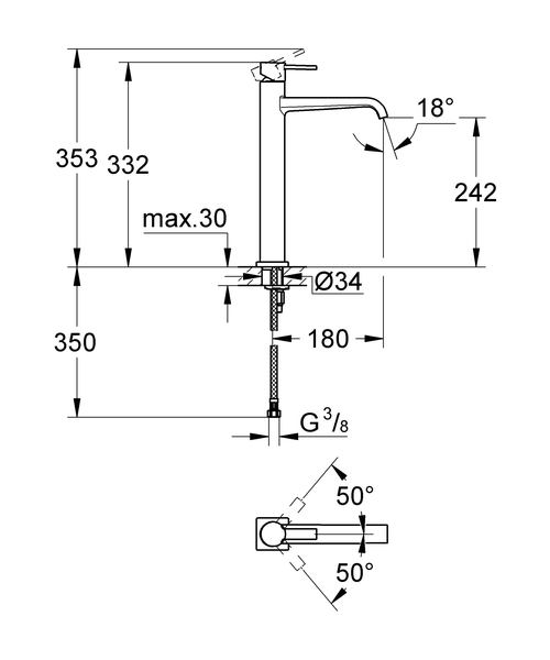 Смеситель для раковины Grohe Allure 23403000