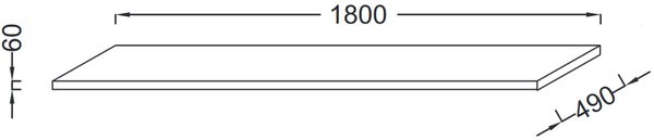Столешница под раковину Jacob Delafon Terrace EB1197-N05 1800х490х60 мм светло-серая