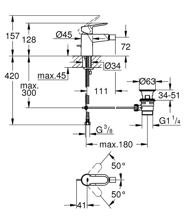 Смеситель для биде Grohe BauEdge 23331000